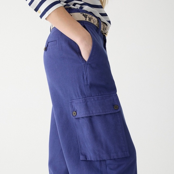 New JCREW Size 30 Relaxed Cargo Pants in Heavyweight Twill Royal Navy $128 BW526 - Picture 3 of 9